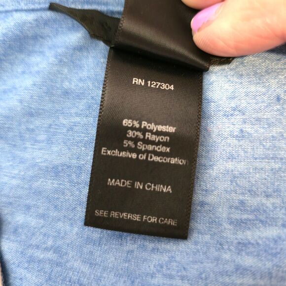 Ali Miles Womens Tunic M Blue Embroidered Ribbon Silver Stud Hem Soft Knit - Picture 7 of 9